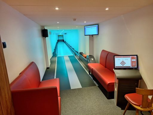 Auswählbare Beleuchtung Bowlingbahn blau